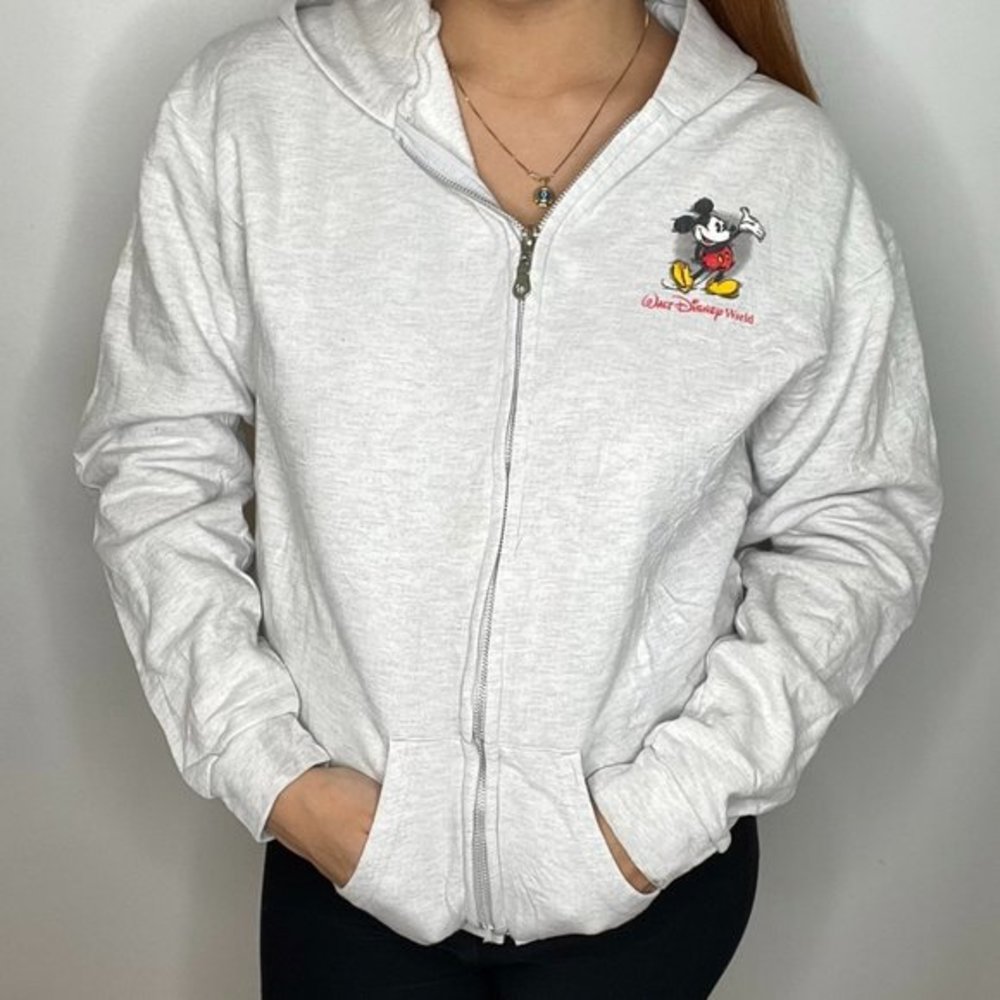 Vintage Disney Mickey Mouse Walt Disney World zip up hoodie sweatshirt L